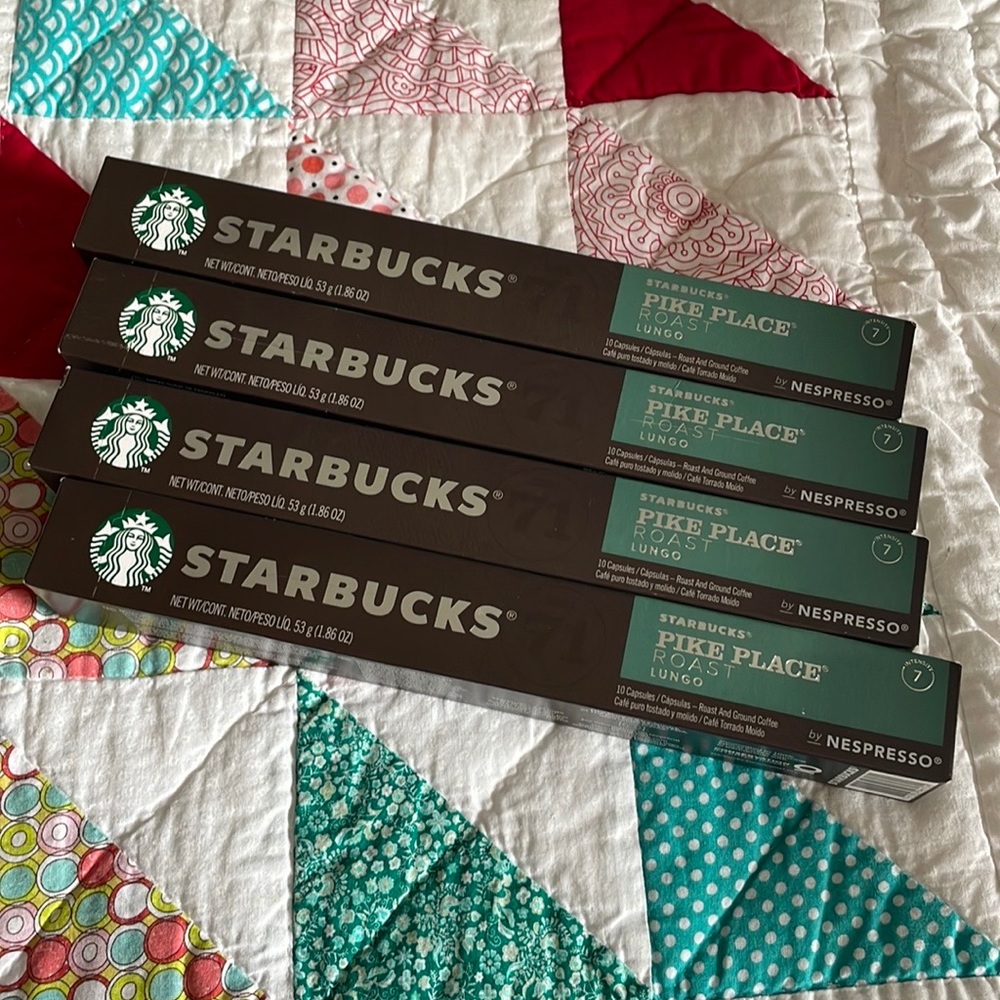 Brand New 4pack of 10each Starbucks Pikes Place Nespresso pods